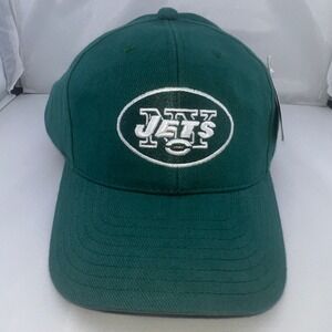 NFL New York Jets Hat Mens Green Adjustable Baseball Cap Embroidered Logo NWT